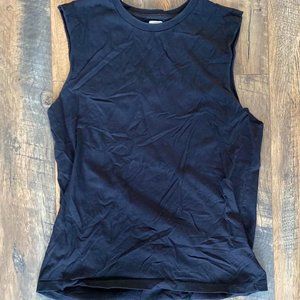 USED ASOS Sleeveless T-Shirt Men’s Size Medium BLACK Crew Neck Cotton Streetwear